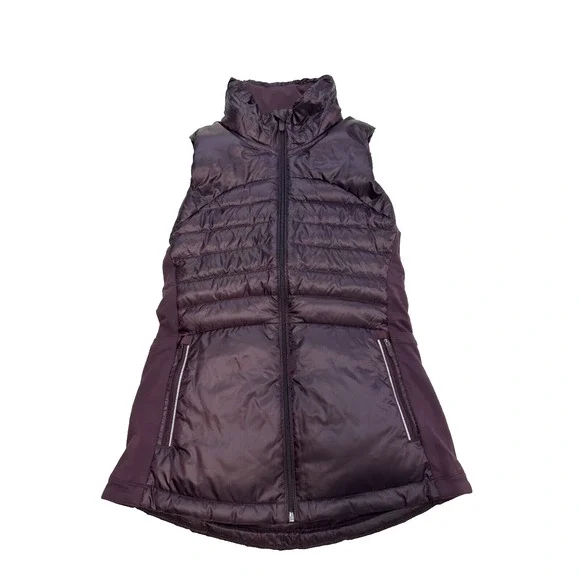 Lululemon Down For A Run Goose Down Quilted Vest II Size 6 Inkwell Purple Winter - Picture 2 of 6